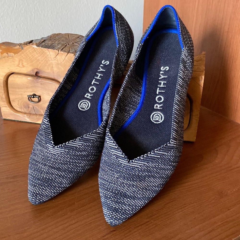 Rothy's Black and Blue Flats